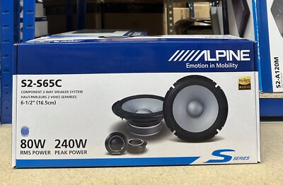 Alpine 6.5" 16.5cm 2-Way Car Component Speakers Tweeters 240 Watts S2-S65C - Image 1 of 4