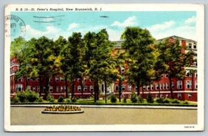 St. Peter's Hospital New Brunswick New Jersey Postcard 1951 - Picture 1 of 2