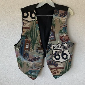 California Happenings Southwestern Print Vest Indian Head Nickle Buttons Large - Picture 1 of 3