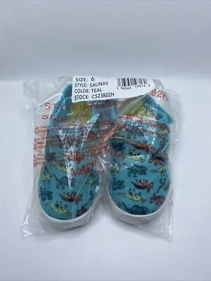 New Carter's Salinas Navy Dinosaur Print Closed Toe Sandals, Sz 6 - Image 1 of 3