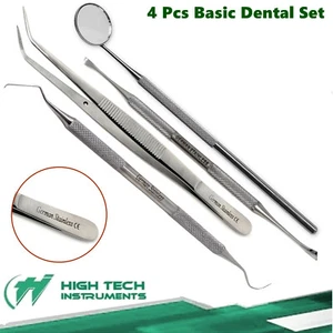 Raschietto e rimozione tarter dentale set 4 pezzi strumenti dentali, acciaio inox tedesco - Foto 1 di 3