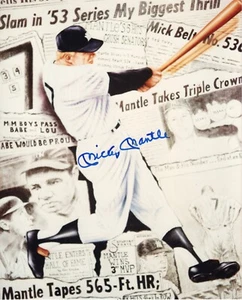 ¡ESPECTACULAR! Foto de béisbol autografiada firmada por Mickey Mantle subasta JSA ¡LOA! - Imagen 1 de 2
