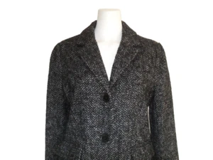 Michael Kors Black White Coat Button Closure Jacket New M - Picture 1 of 11