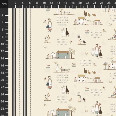 Fat Quarter Windham Petite Jeanne Country Home Goose Duck Cute Cotton Fabric - Image 1 of 4