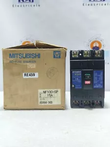 MITSUBISHI NF100-SP 15A NO-FUSE BREAKER MCCB 3 POLE, 100-120VAC (NEW)(FREE SHIP) - Picture 1 of 10