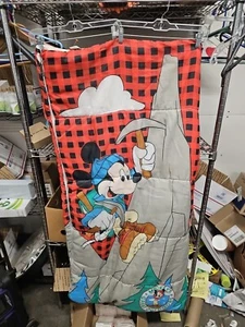 Vintage Disney Mickey Mouse GREAT OUTDOORS Sleeping Bag 53x26 1990’s 90’s RARE - Picture 1 of 7