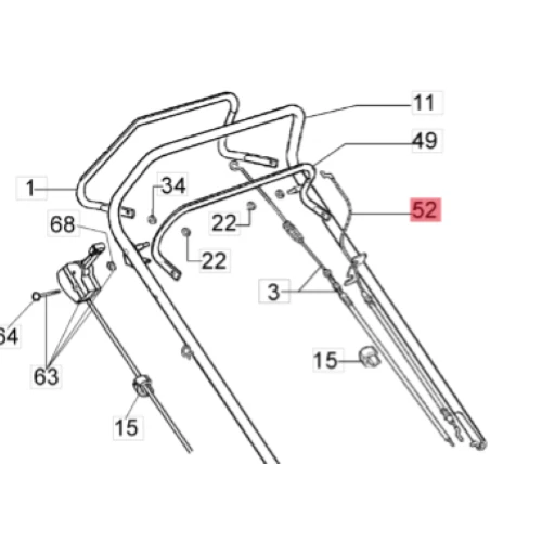 EFCO CAVO ARRESTO FRENO MOTORE PER RASAERBA LR 48 TK (Motore Emak) ORIGINALE