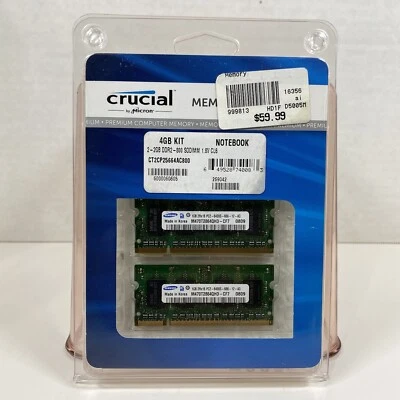 Crucial 4 GB KIT CT2CP25664AC800 NOTEBOOK - Image 1 of 2
