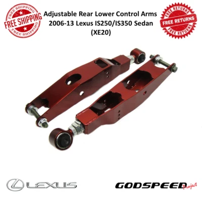Braços de controle inferiores traseiros ajustáveis Godspeed compatíveis com 06-13 Lexus IS250/IS350 Sedan - Imagem 1 de 4