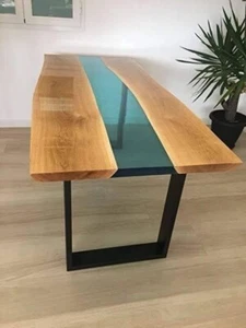 60" x 30" Epoxy Wooden Table Top Handmade Work With 28" H Base/Legs - Picture 1 of 9