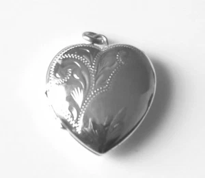 1x 925 Sterling Silber Herz 22mm Öffnung Foto Medaillon Anhänger für Halskette - Bild 1 von 3