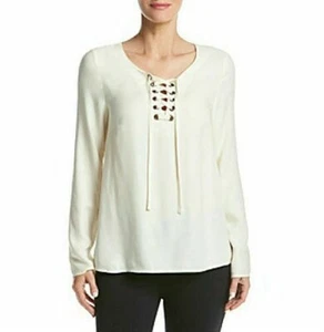 Kensie® Lace Up Top~Cream~Large~L~NWT~Clearance Sale!!!! - Picture 1 of 1
