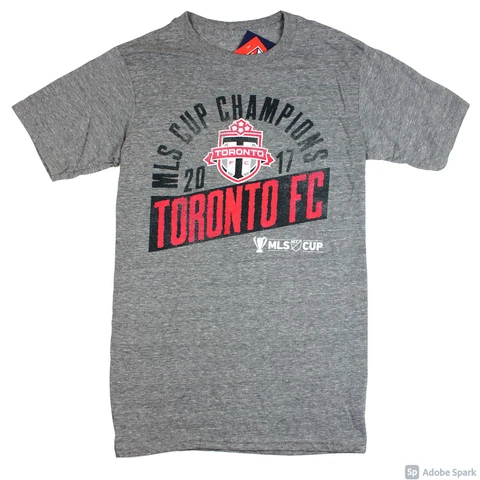 NEW Toronto FC Fanatics 2017 MLS Cup Champions Men's Distressed Red T-Shirt GRAY Cover