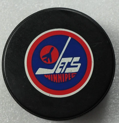 Vintage Winnipeg Jets Ziegler Game Puck Trench MFG General Tire Hockey Cover