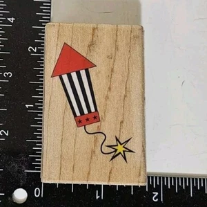 Böller Gummistempel Holzhalterung Feuerwerk Rakete Dynamit Stampabilities - Bild 1 von 5