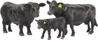 Little Buster Black Angus Family: Angus Cow, Bull, and Calf 1/16th Scale