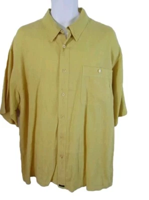 Indigo Palms Gold Linen Short-Sleeve Camp Shirt Relaxed Fit Large - Image 1 of 4