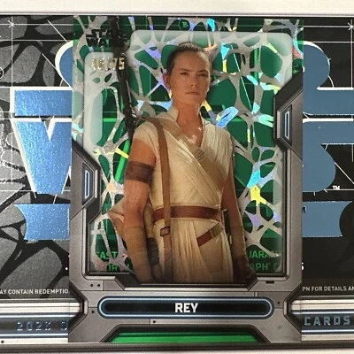 2023 TOPPS HIGH TEK STAR WARS GREEN WEB REY GREEN 46/75 - Image 1 of 3
