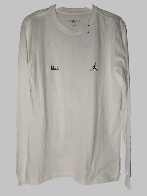 Air Jordan Long-Sleeve Men's White/Black Shirt FZ1934-100 - Size SMALL - NWT - Image 1 of 4