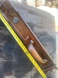 Eingangstürzug / großer Messing/Bronze viktorianischer Eingangstürzug & Rücken - Bild 1 von 8