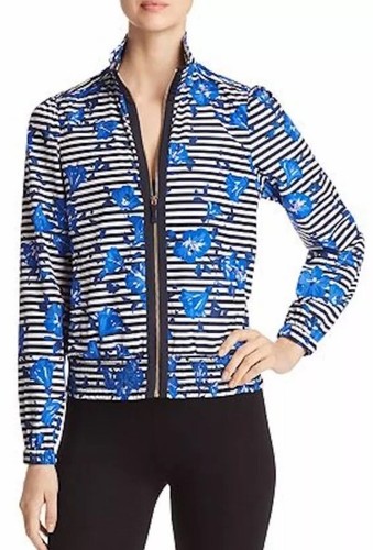 Giacca di ibisco a righe KATE SPADE New York ricca blu navy taglia small