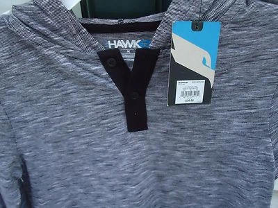 Moletom com capuz leve novo com etiquetas Tony Hawk Youth M preto branco cinza - Imagem 1 de 4