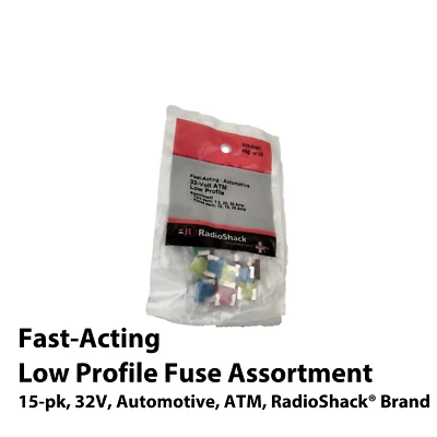 Surtido de fusibles de bajo perfil para cajero automático de 32 voltios de acción rápida 15 unidades, RadioShack® Foto 1 de 4