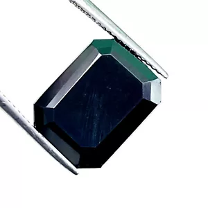 Moissanite Nera 14,20 Cts 15x11,5mm Taglio Ottagonale Pietra Preziosa Sciolta Alta Qualità - Foto 1 di 11