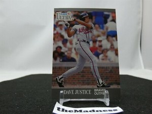Two (2) 1991 Fleer Ultra Dave Justice Baseball Cards #7 Atlanta Braves