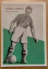 George Hannah Manchester City #24 Master Vending Cardmaster Football Tips 1958