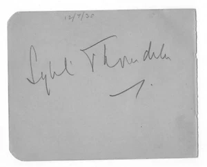 SIGNED AUTOGRAPH DAME SYBIL THORNDIKE SHAKESPEAREAN ACTRESS - Picture 1 of 1