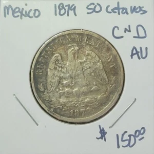 Mexico 1879 50 Centavos CnD AU - Picture 1 of 2