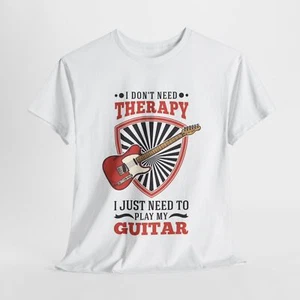 Guitar Rock and Roll T shirt Guitarist Musician Retro Unisex Heavy Cotton Tee4 - Picture 1 of 3