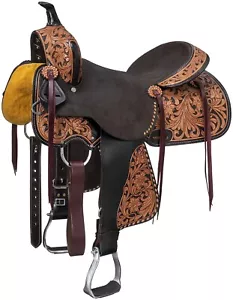 Silla de montar occidental de 12" para niños - Traverse Trail - todo cuero - dos tonos - asiento de gamuza - Imagen 1 de 4