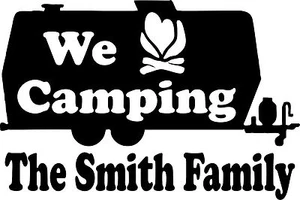 Large Camping RV Camper Custom Name Travel Trailer Window Vinyl Decal Sticker - Picture 1 of 2
