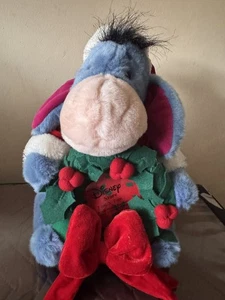 Disney Eeyore Peluche Navidad Inserto Imagen Foto Corona De Colección Años 90’s - Imagen 1 de 11