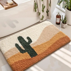 Bathroom Rugs Cute Cactus Design, Soft Absorbent Microfiber Bath Mat Non-Slip... - Bild 1 von 9