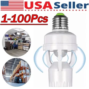Infrared PIR Motion Sensor E27 LED Light Lamp Bulb Holder Socket Switch 110/220V - Picture 1 of 16