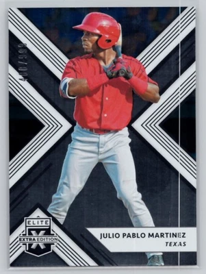 2018 PANINI ELITE EXTRA EDITION #128 JULIO PABLO MARTINEZ TEXAS RANGERS /999 - Image 1 of 2