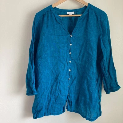 Pure Jill J Jill women’s linen top size L Preowned - Image 1 of 4