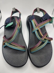Chaco Kids Zx/1 Ecotread Strappy Sandals Teal Rainbow Girls  Size 5 - Picture 1 of 7