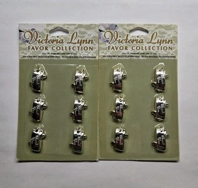 Victoria Lynn Favor Collection Wedding Wine Charms Thank You Silver 12 Pack - Image 1 of 3