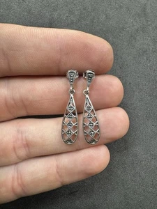 2,2 g Vintage Sterling Silber 925 Markasiten Ohrhänger Ohrstecker Schmuck Konvolut V - Bild 1 von 8