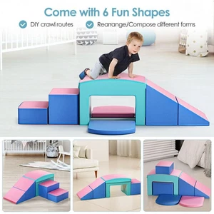 Kids Climb & Crawl Activity Playset Soft Foam Block Toddler w/ Slide Stairs Ramp - Picture 1 of 12