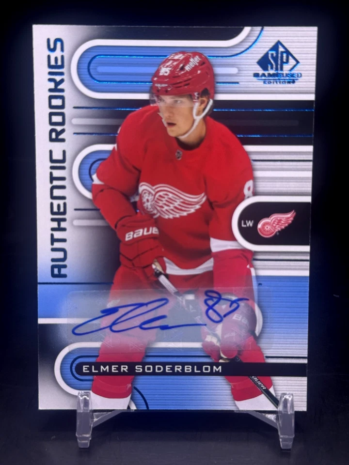 2022-23 SP Game Used - Elmer Soderblom #195 - Authentic Rookies Blue Auto - Image 1 of 2