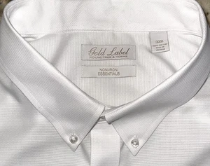 Roundtree & Yorke Gold Label weißes bügelfreies Button-Down-Hemd für Herren Größe 3X - Bild 1 von 3