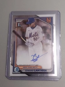 2024 Bowman Chrome Edward Lantigua 1st Bowman Auto #CPA-EL Mets - Bild 1 von 2
