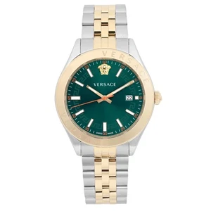 Orologio Versace Hellenyium Bicolore Acciaio Quadrante Verde Uomo Quarzo VEVK00620 - Foto 1 di 6