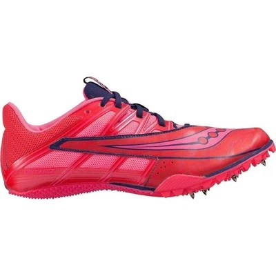 Saucony Spitfire 4 Womens Sprint Running Spikes Pink Athletics Track 100M Shoes - Image 1 of 4
