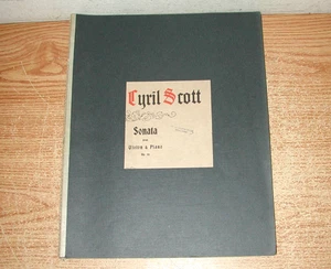 1910 CYRIL SCOTT SONATA FOR VIOLIN AND PIANO OP. 59 FRENCH SHEET MUSIC BOOK - Picture 1 of 6